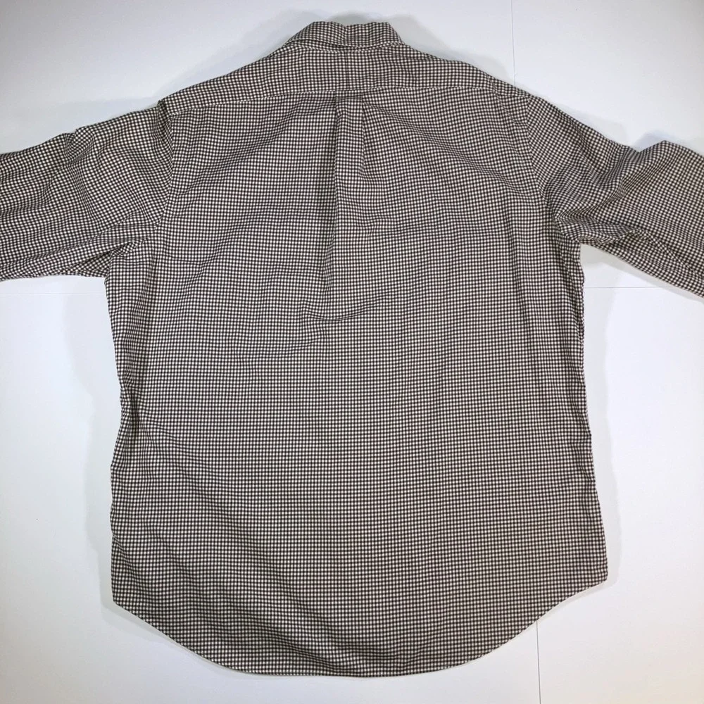 Polo‎ Ralph Lauren Shirt Mens XL Brown Gingham Check Button Down Cotton